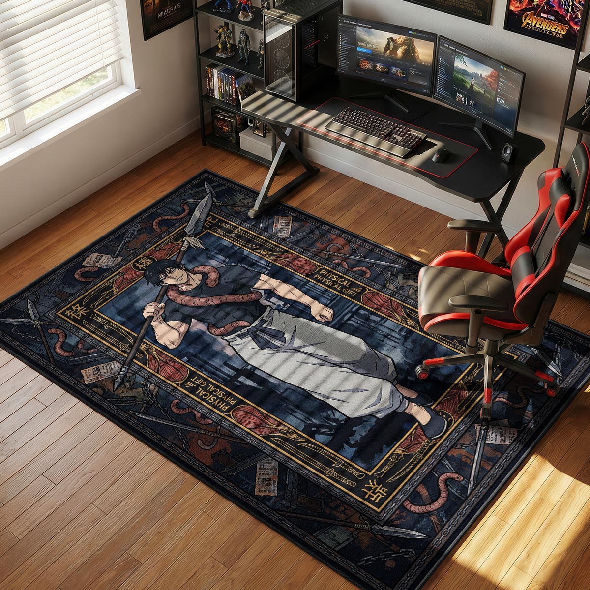 Toji Fushiguro Zauberer-Killer Teppich - Jujutsu Kaisen Stuhlunterlage