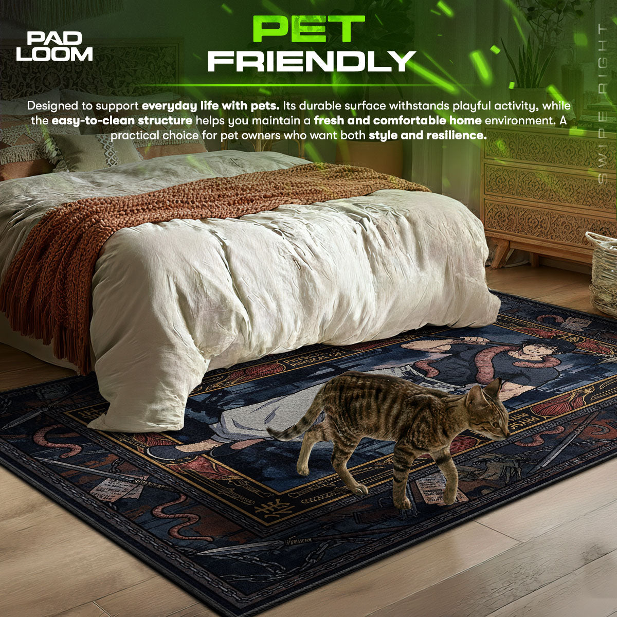 Toji Fushiguro Zauberer-Killer Teppich - Jujutsu Kaisen Stuhlunterlage