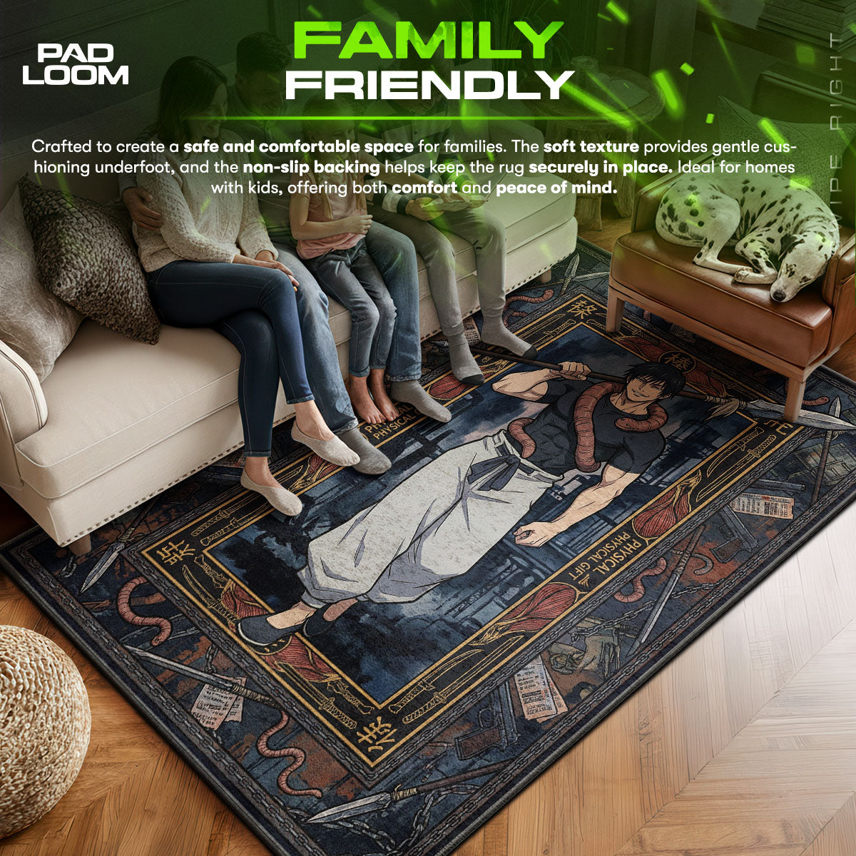 Toji Fushiguro Zauberer-Killer Teppich - Jujutsu Kaisen Stuhlunterlage