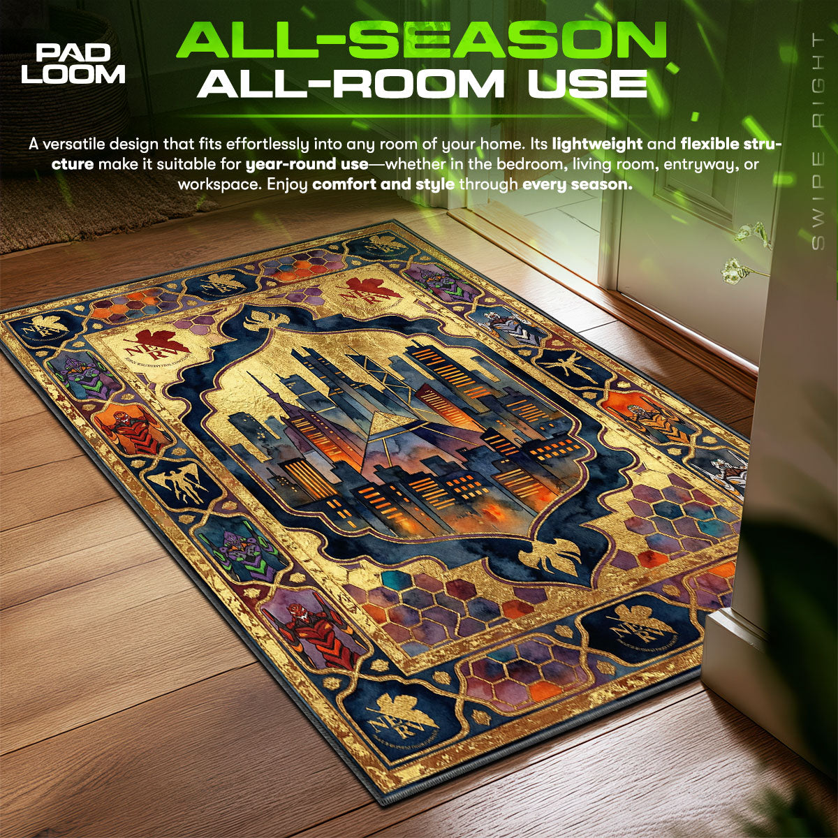 Tokyo-3 Stadtbild Teppich - Evangelion Stuhlmatte