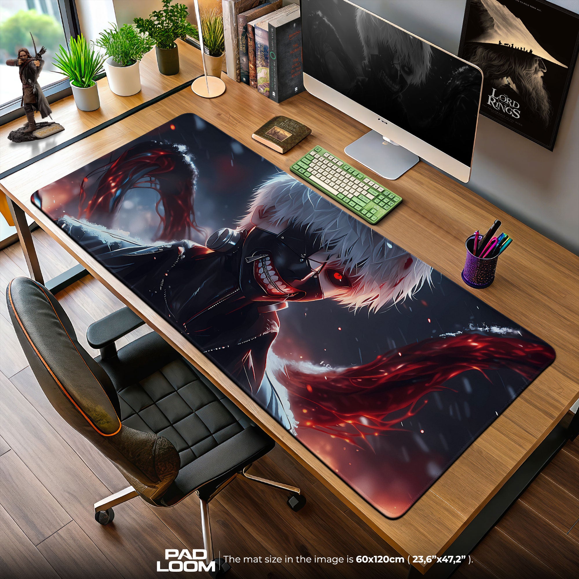 Tokyo Ghoul Kaneki Ghoul Form Mouse Pad, Anime Gaming Desk Mat