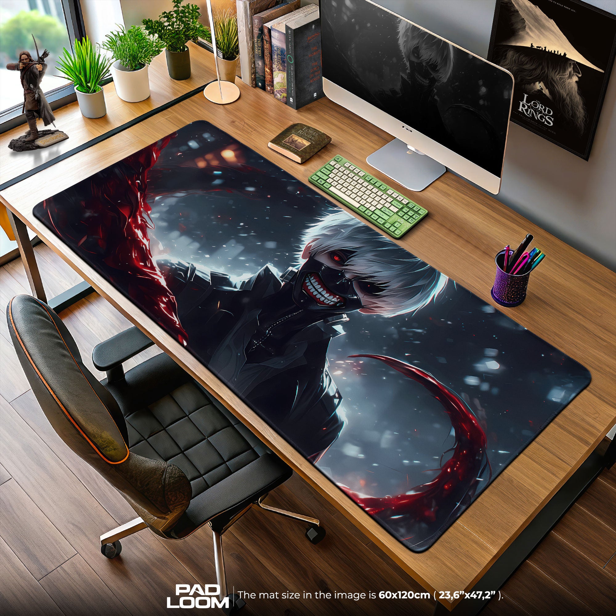 Tokyo Ghoul Kaneki Red Kagune Mouse Pad, Anime Gaming Desk Mat