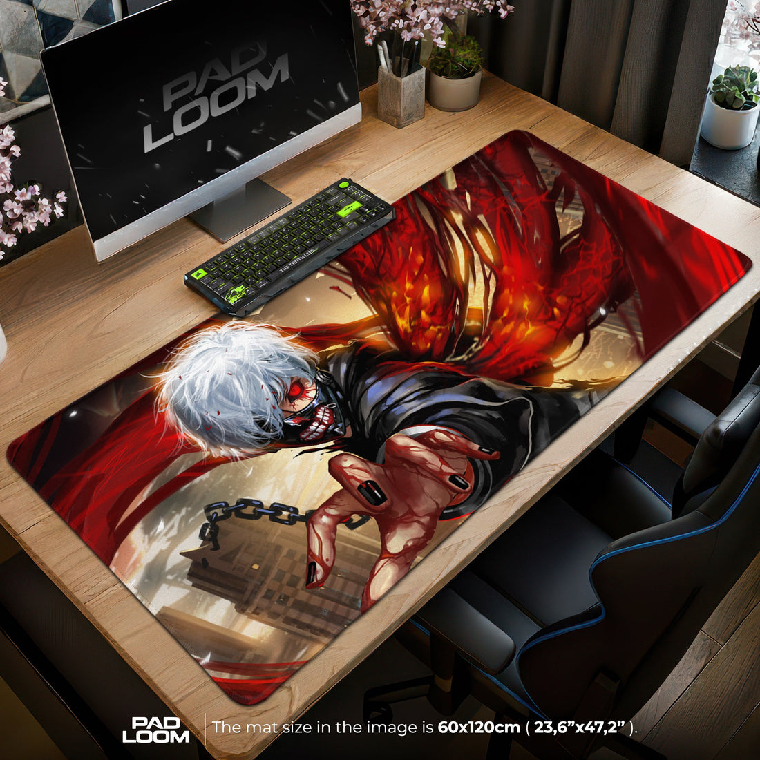 Tokyo Ghoul Mouse Pad - Crimson Fury Anime Desk Mat Padloom