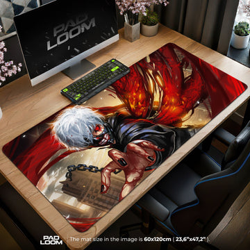 Tokyo Ghoul Mouse Pad - Crimson Fury Anime Desk Mat Padloom