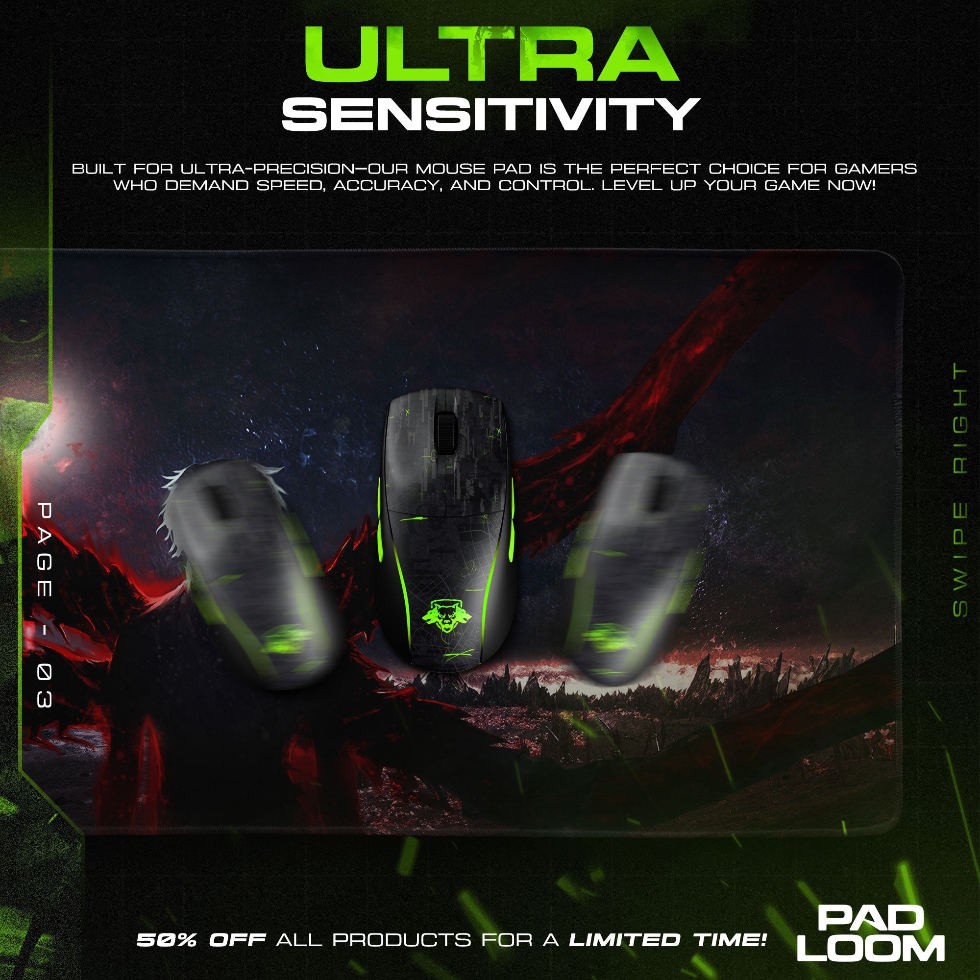 Tokyo Ghoul Mouse Pad - Dark Awakening Anime Desk Mat Padloom