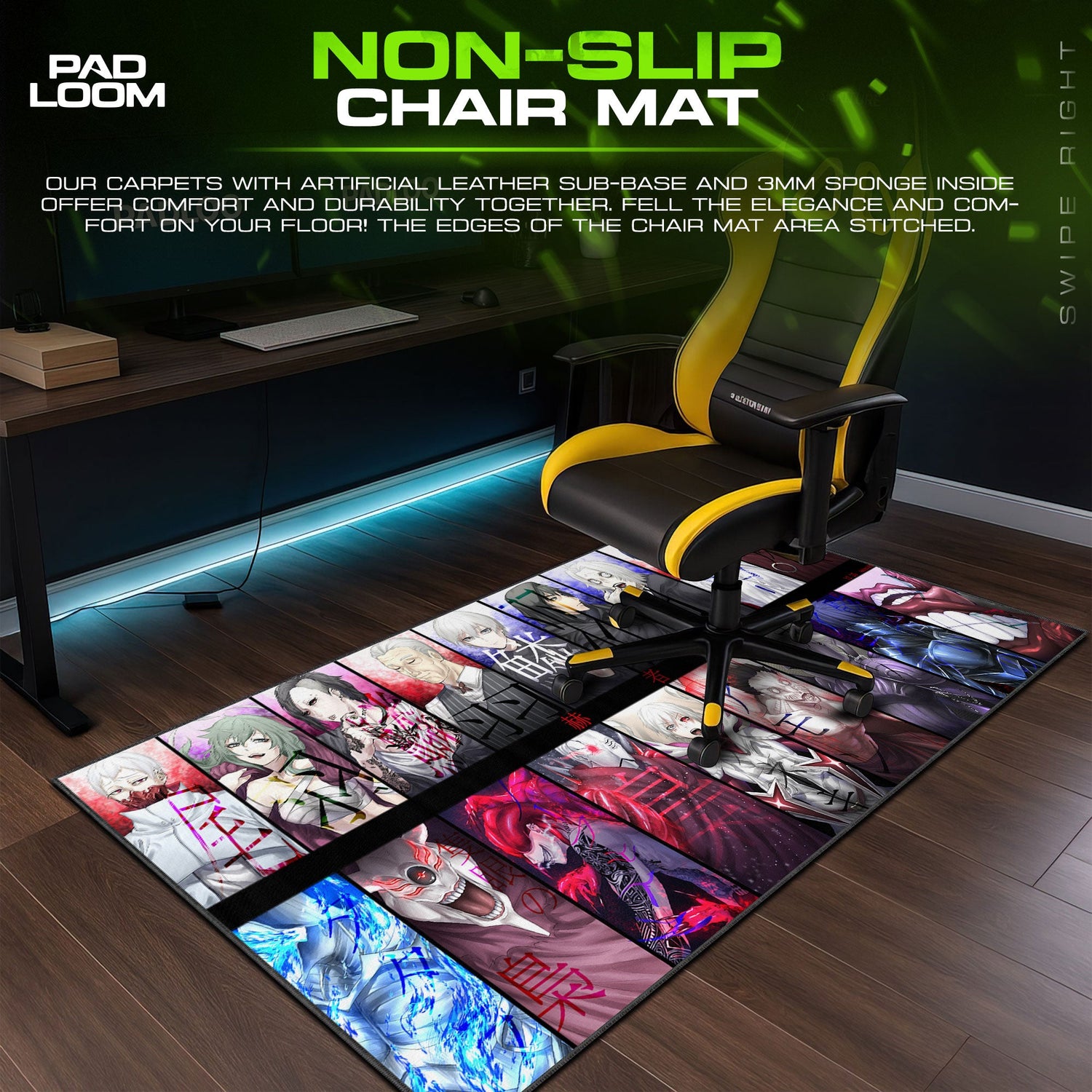 Tokyo Ghoul Mouse Pad - Dark Gallery Anime Desk Mat Padloom