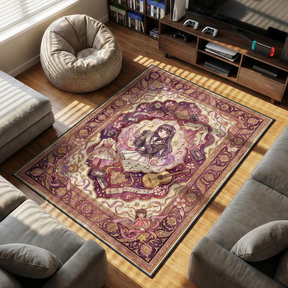 Tomoyo Director themed area rug for home decor fans