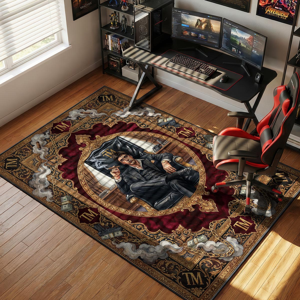 Tony Montana Boss Chair Scarface Room rug — main product view