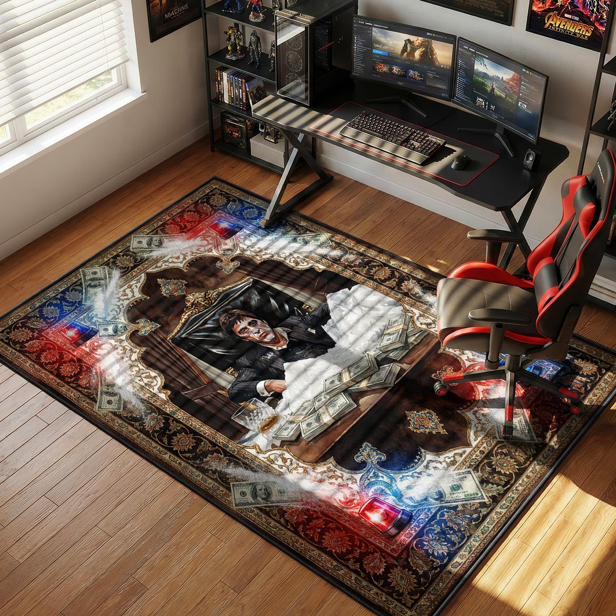 Tony Montana Final Stand Scarface Room rug — main product view