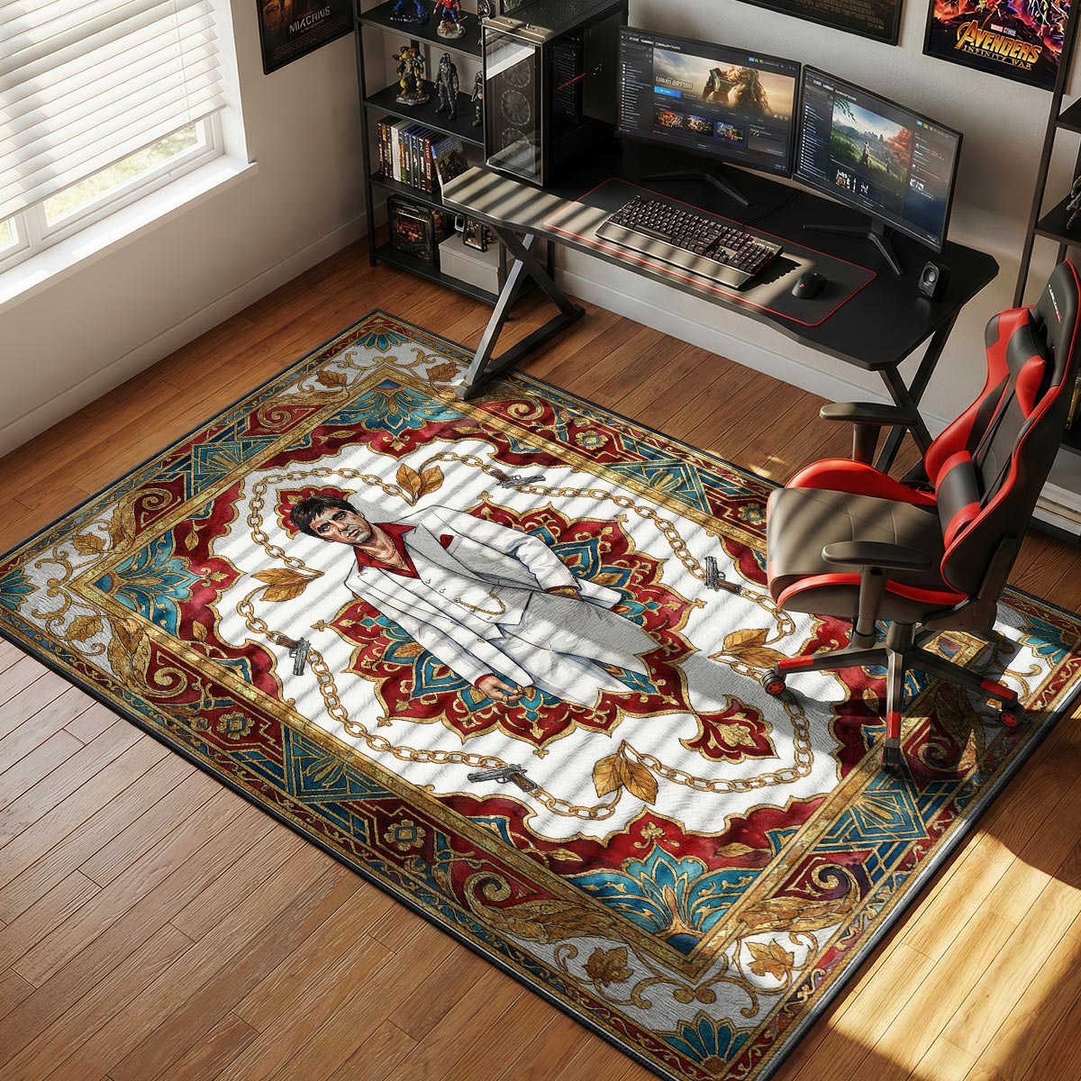 Tony Montana White Suit Scarface Room rug — main product view