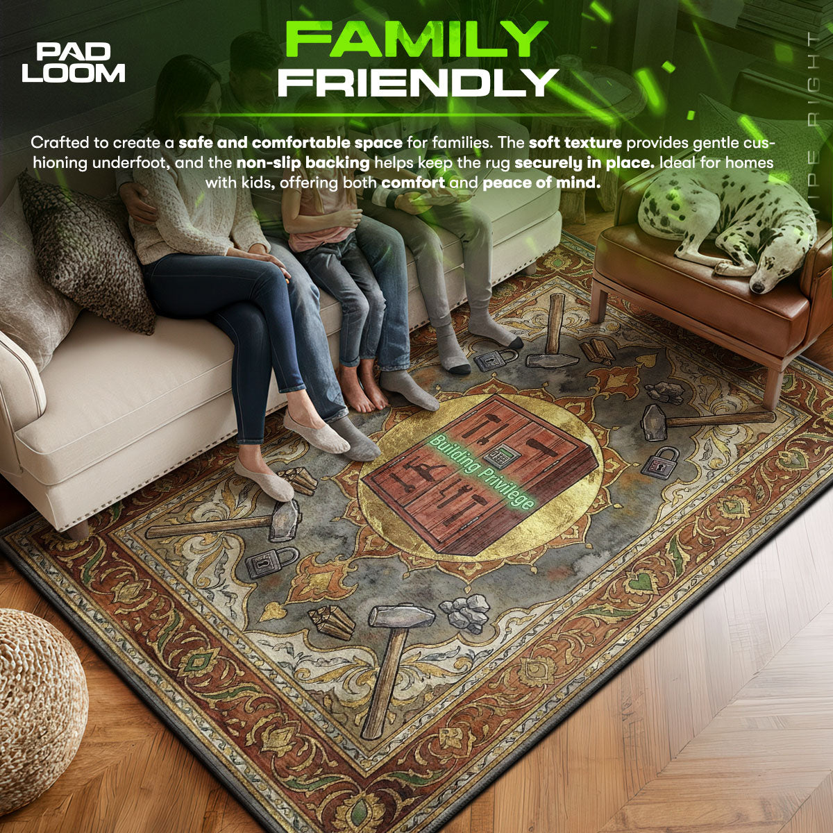 Tool Cupboard Privilege Rug - Rust Chair Mat