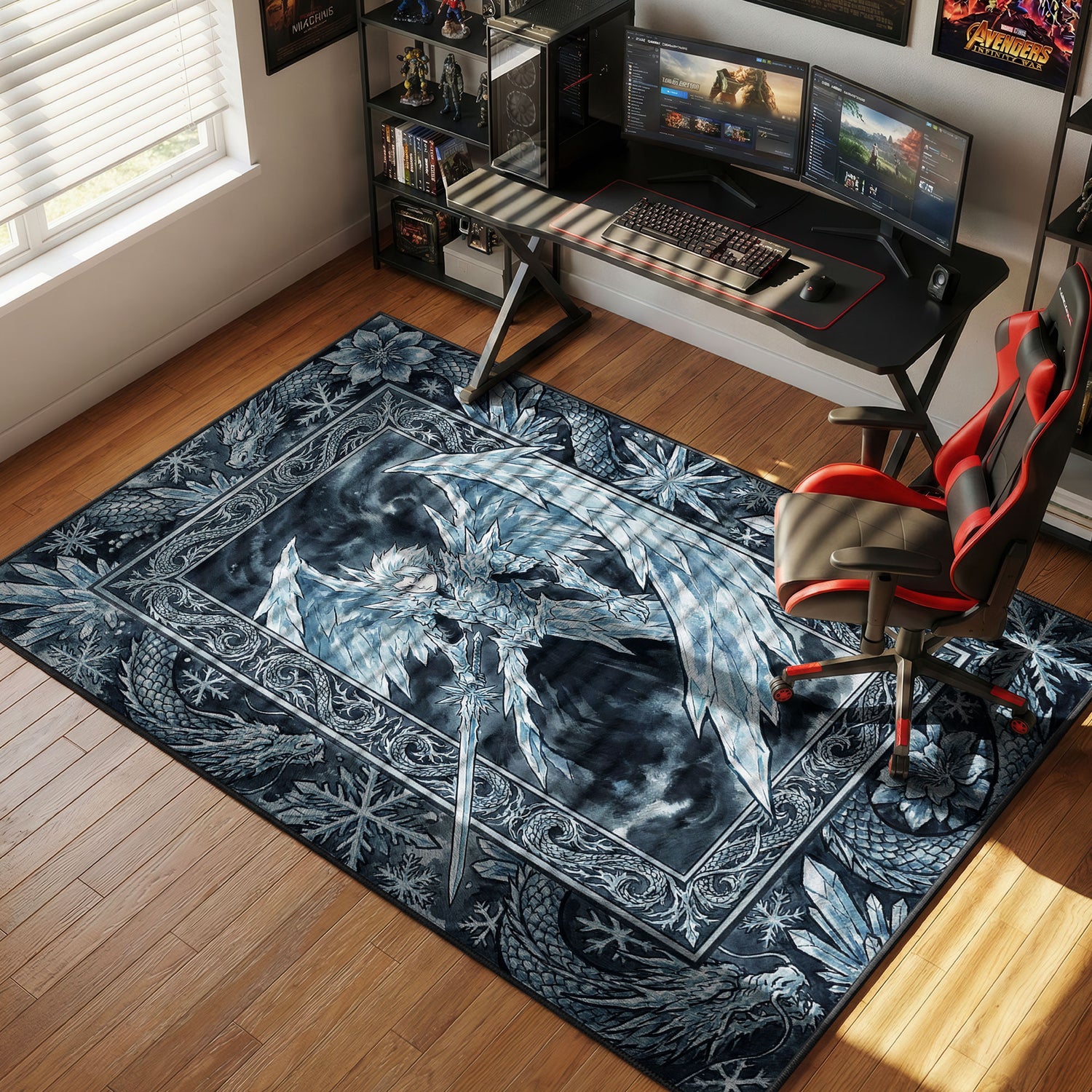 Toshiro Hitsugaya Ice Dragon Rug - Bleach Chair Mat