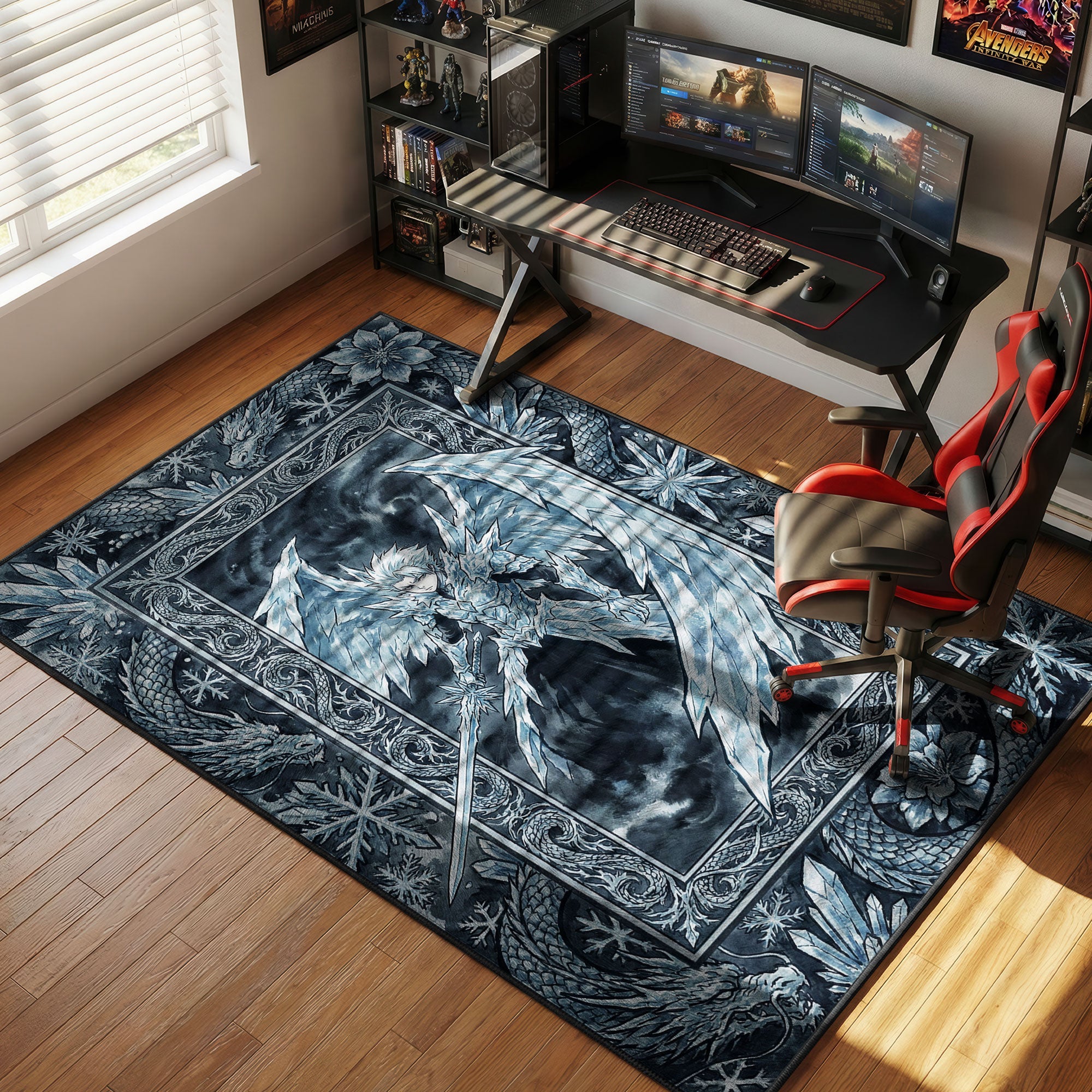Toshiro Hitsugaya Ice Dragon Rug - Bleach Chair Mat