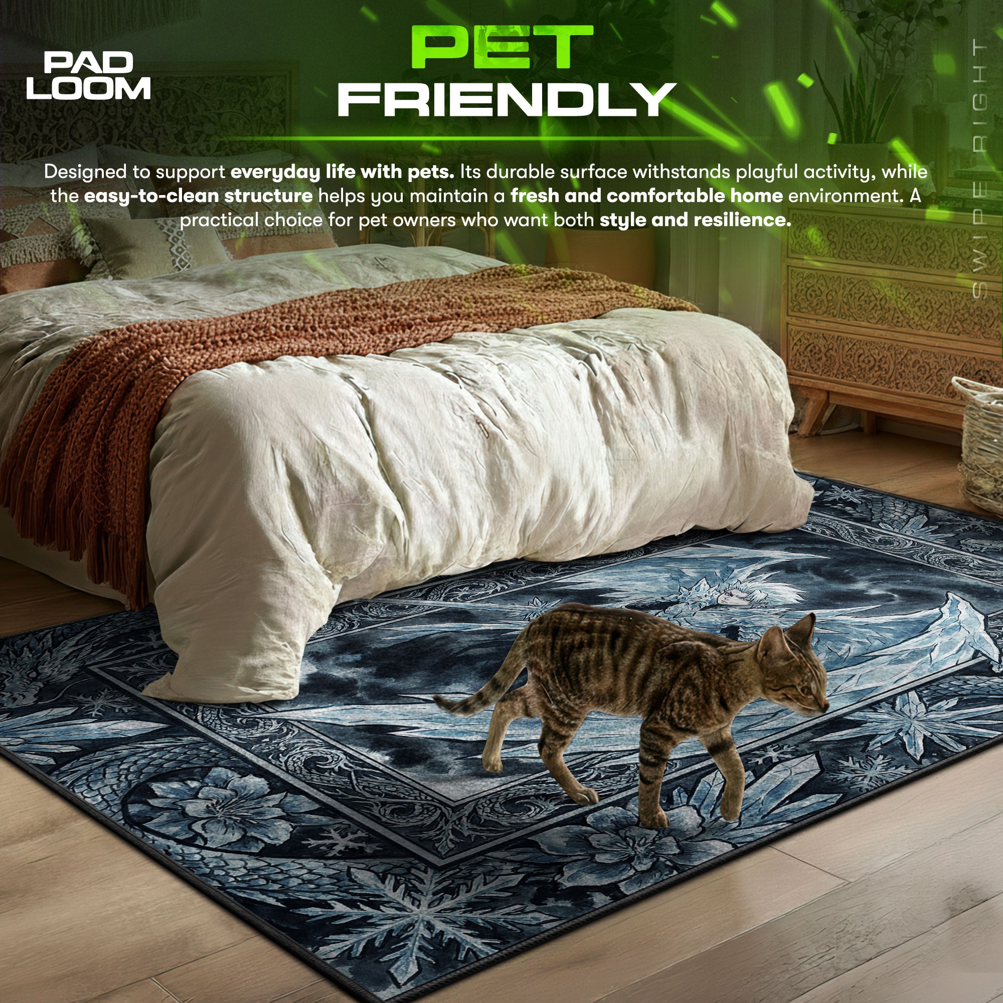 Toshiro Hitsugaya Ice Dragon Rug - Bleach Chair Mat