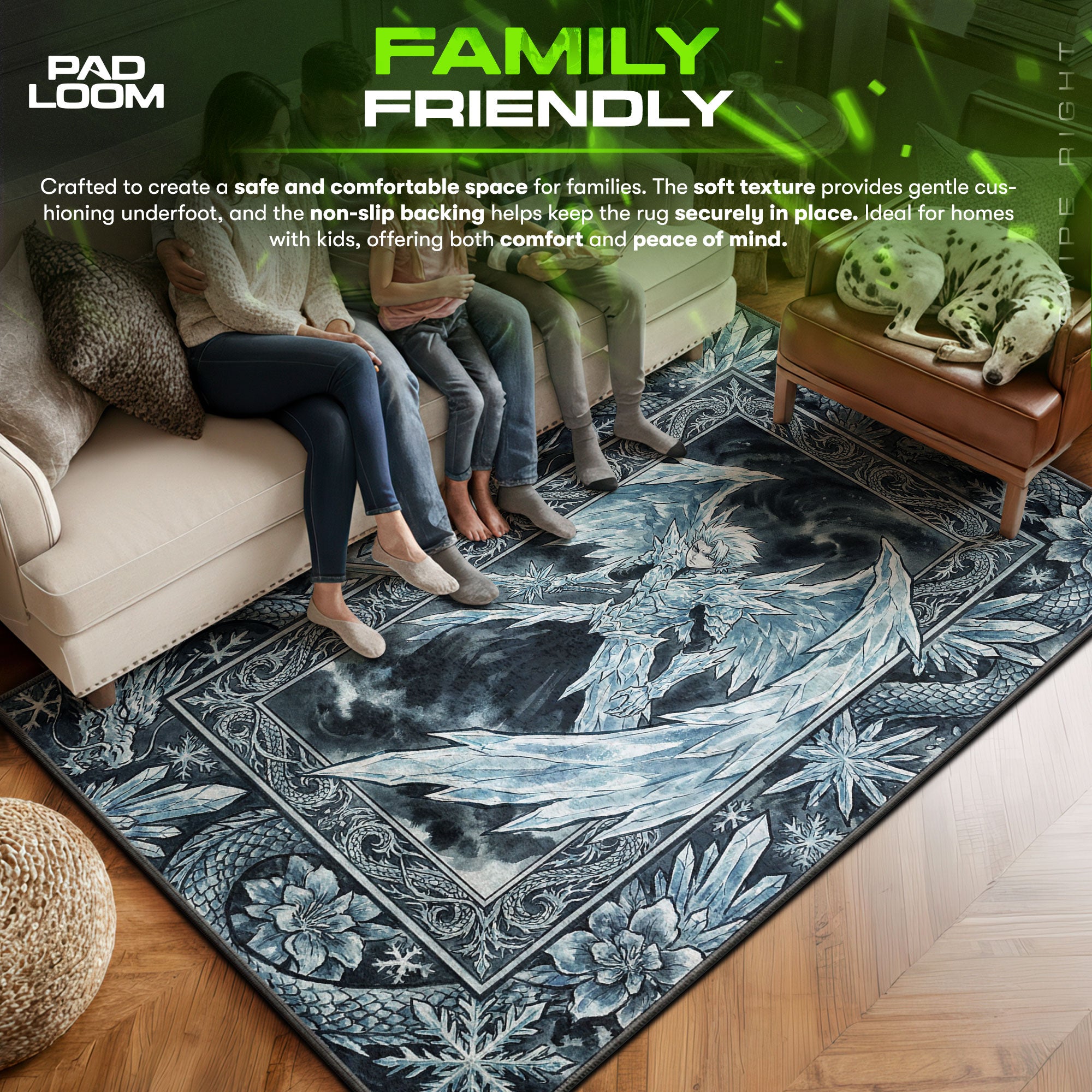 Toshiro Hitsugaya Ice Dragon Rug - Bleach Chair Mat