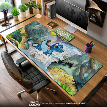 Totodile Falls Mouse Pad, Johto Jungle Gaming Desk Mat