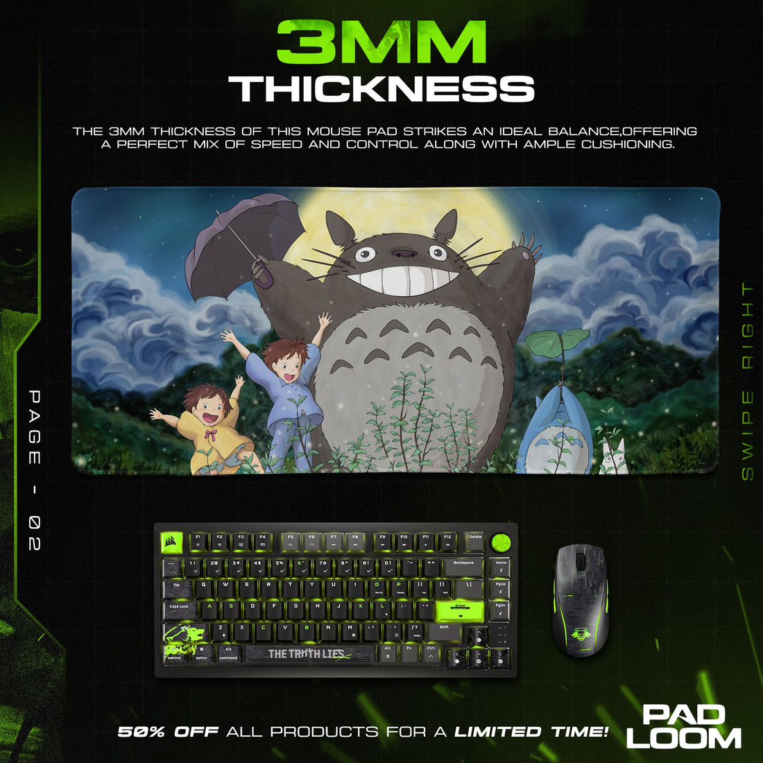 Totoro Forest Dance Mouse Pad - Studio Ghibli Anime Desk Mat