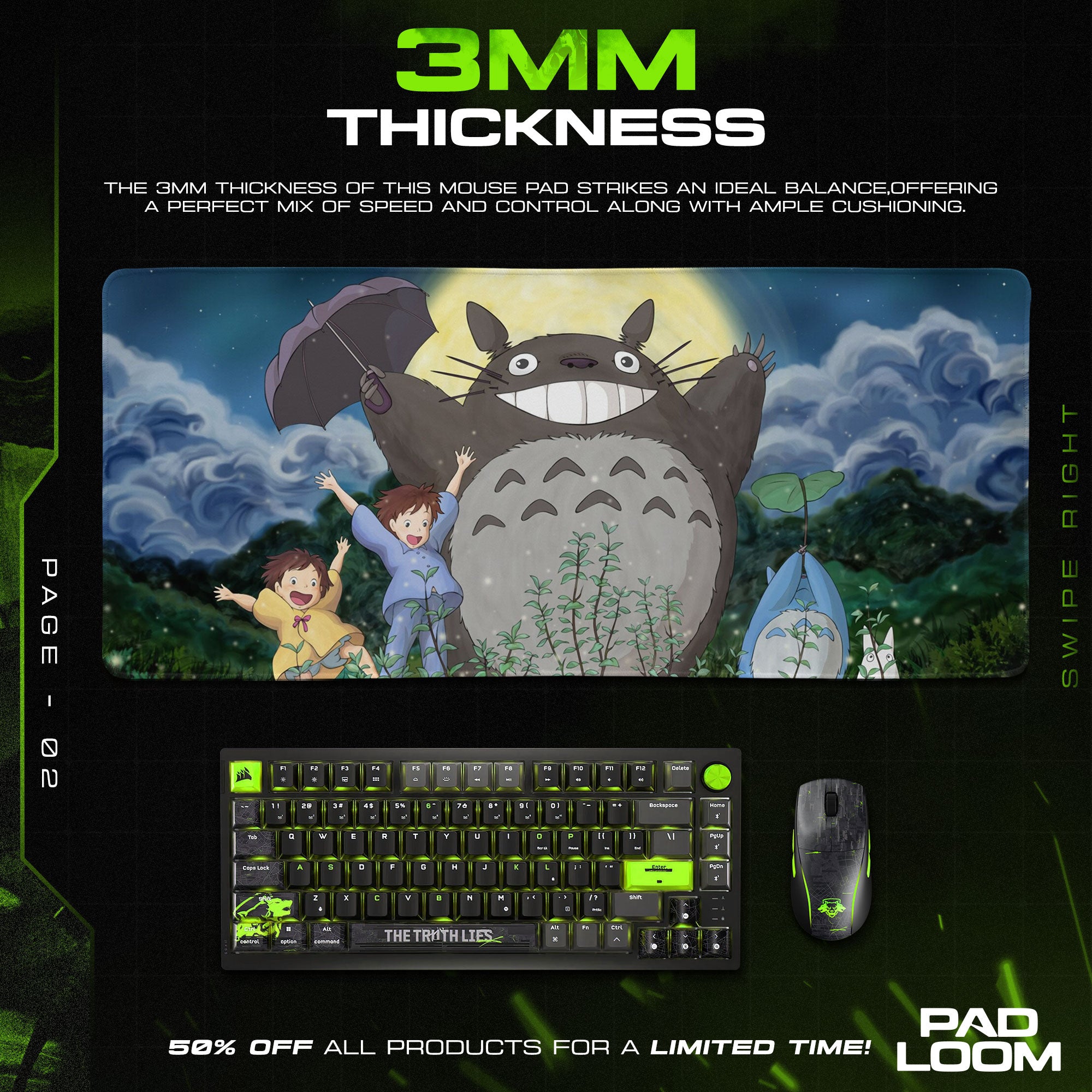 Totoro Forest Dance Mouse Pad - Studio Ghibli Anime Desk Mat