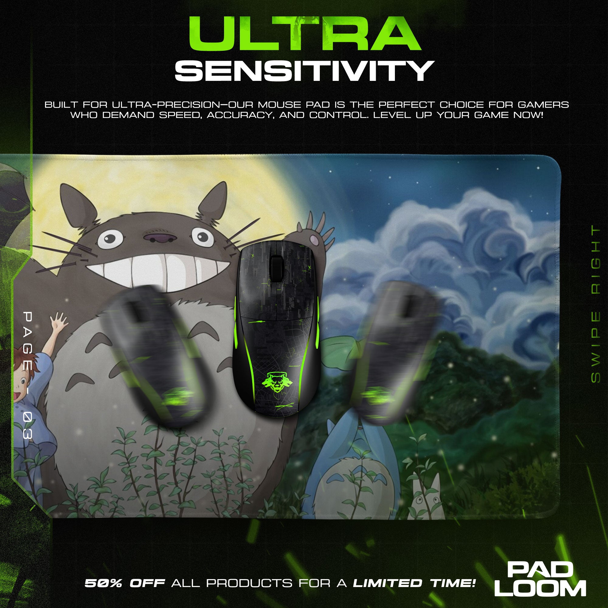 Totoro Forest Dance Mouse Pad - Studio Ghibli Anime Desk Mat