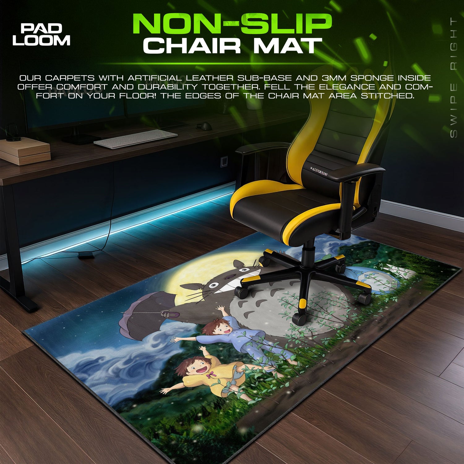 Totoro desk mat showing full Anime artwork