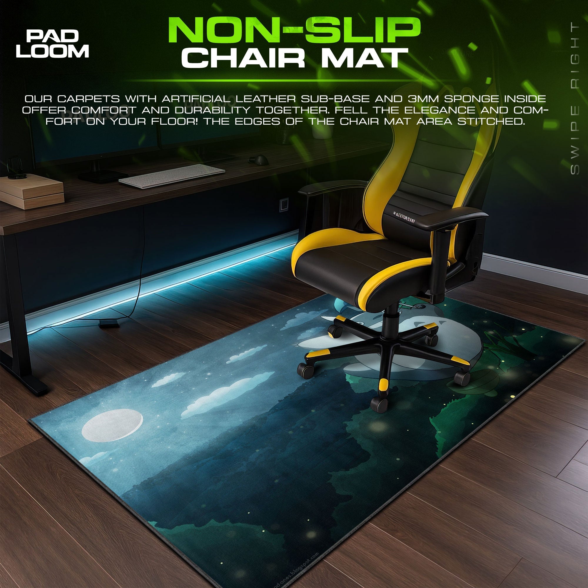 Totoro Moonlight Mouse Pad - Studio Ghibli Anime Desk Mat Padloom