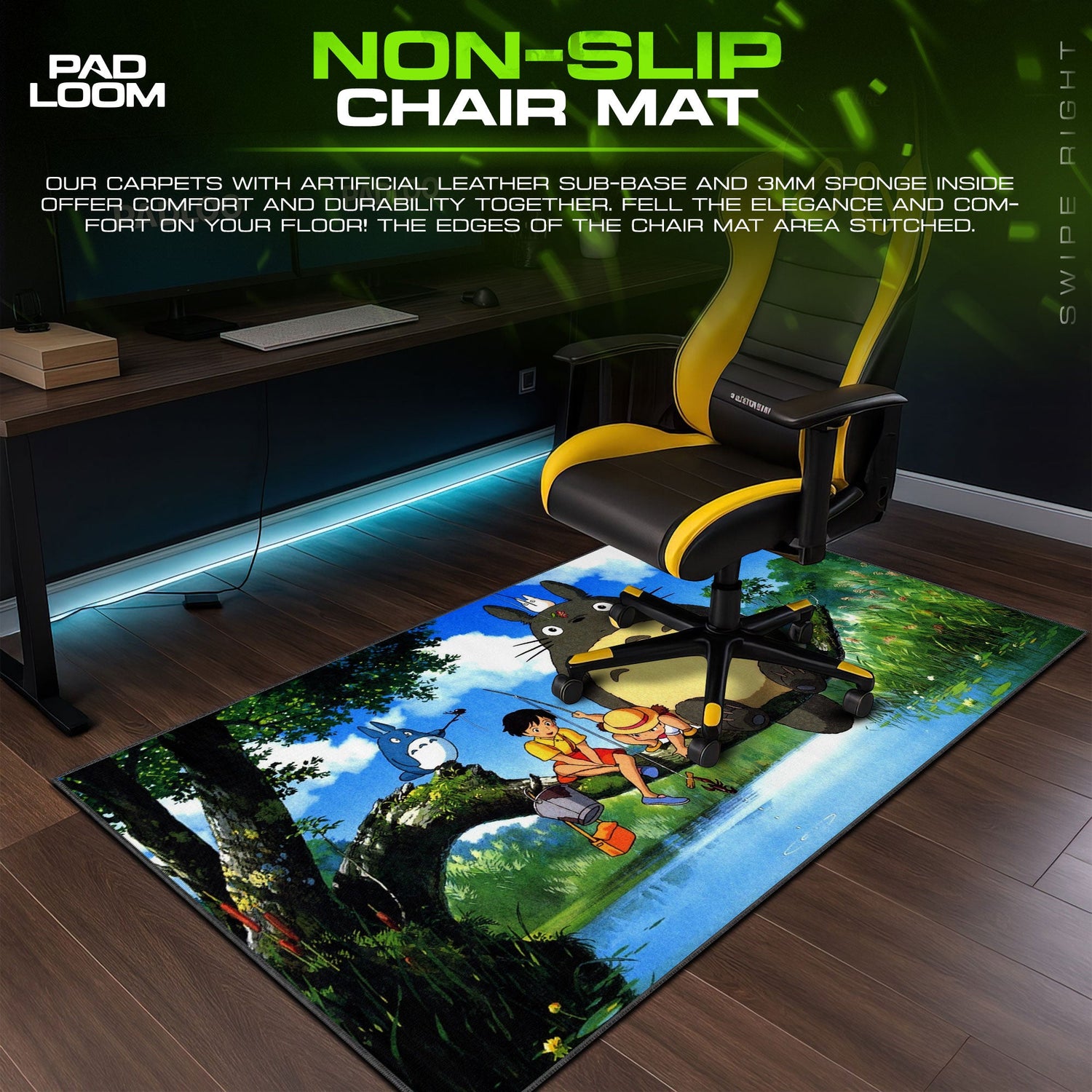 Totoro Mouse Pad, Forest Picnic Anime Desk Mat Padloom
