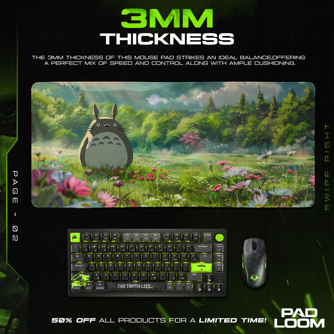 Totoro Mouse Pad, Forest Spirit Anime Desk Mat