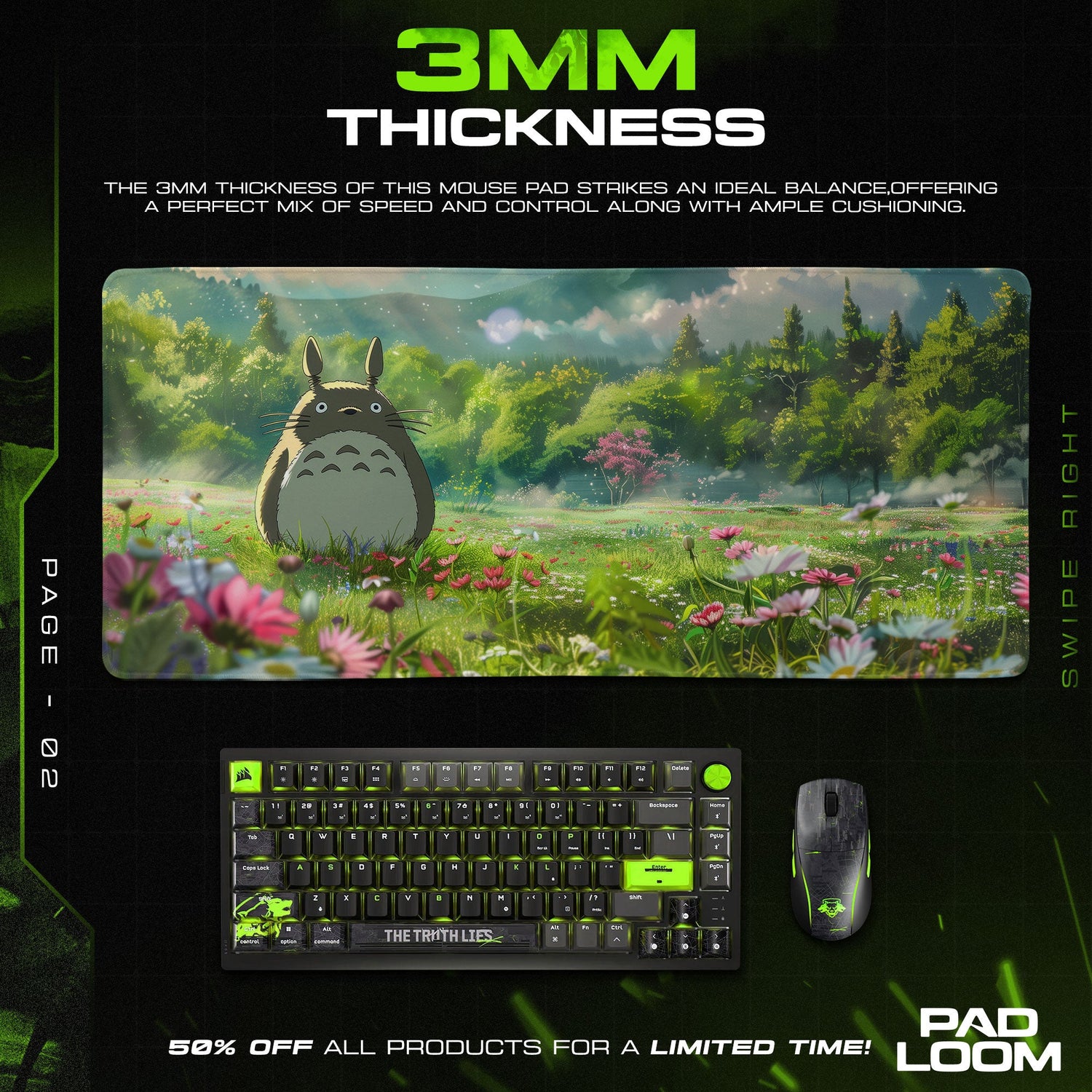 Totoro Mouse Pad, Forest Spirit Anime Desk Mat Padloom