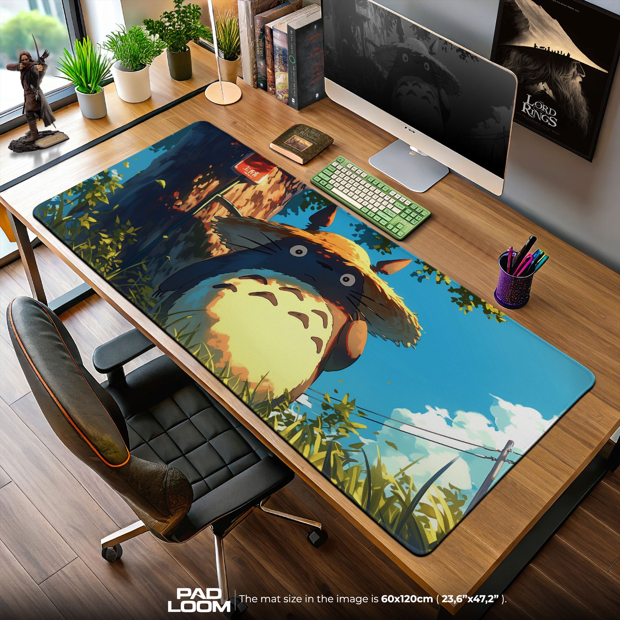 Totoro Mouse Pad, Straw Hat Scene Gaming Desk Mat