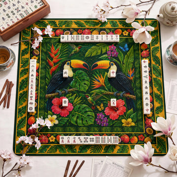 Toucan Jungle Mahjong Mat – neoprene mah jongg table mat