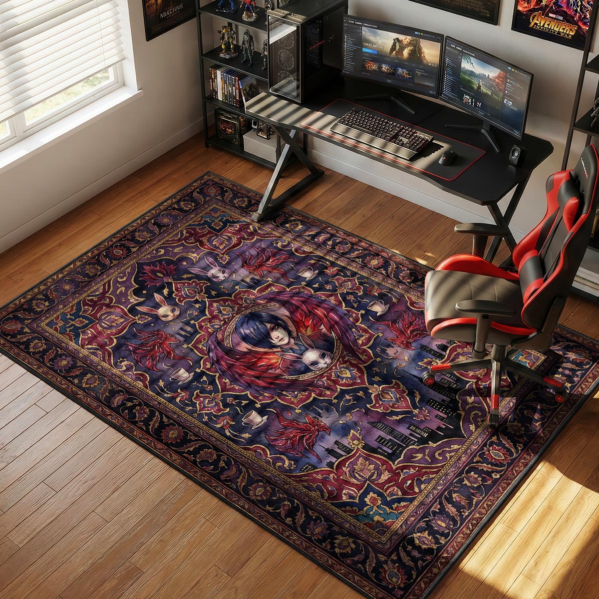 Touka Kirishima Rabbit Mask Tokyo Ghoul Chair rug — main product view