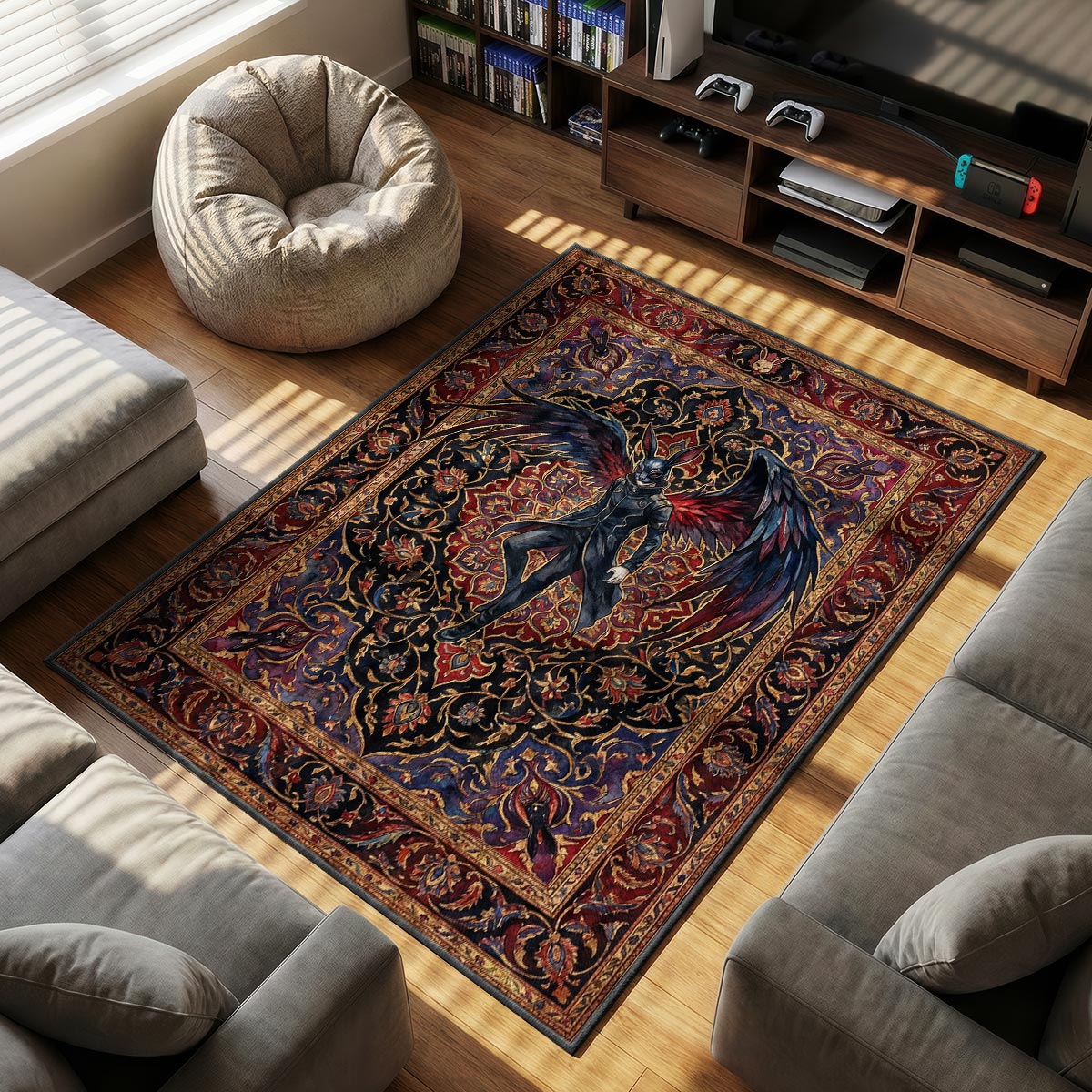 Touka Kirishima Winged Rabbit Rug - Tokyo Ghoul Chair Mat