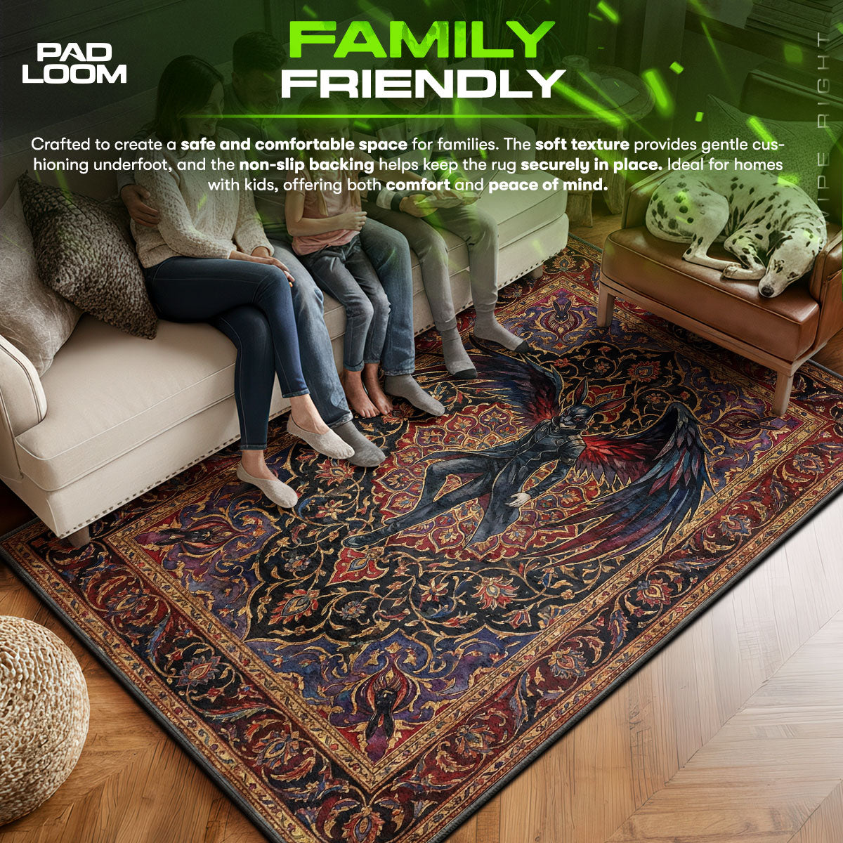 Touka Kirishima Winged Rabbit Rug - Tokyo Ghoul Chair Mat