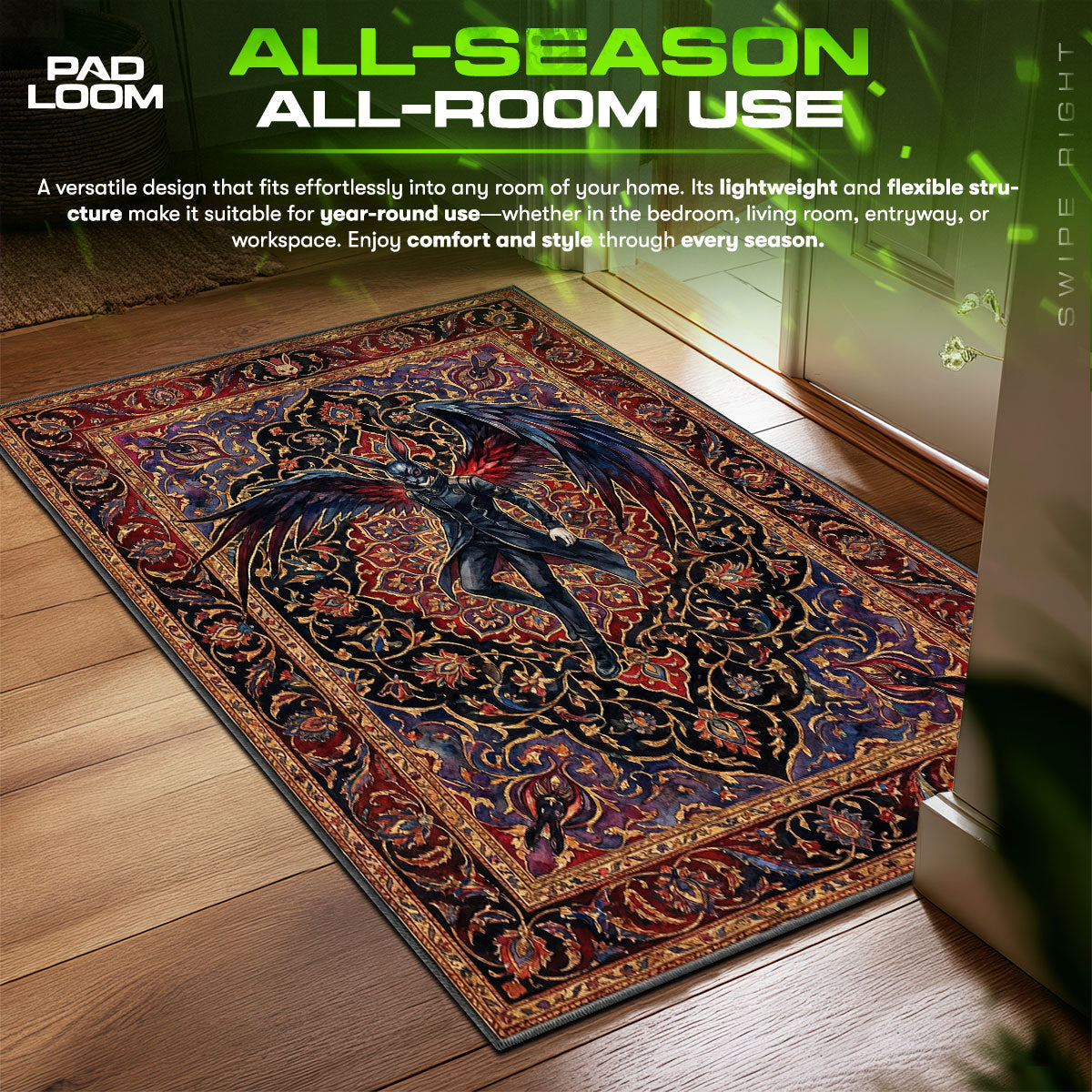 Touka Kirishima Winged Rabbit Rug - Tokyo Ghoul Chair Mat