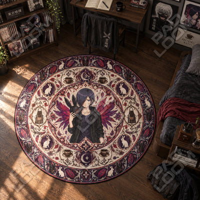Touka Rabbit Round Rug - Tokyo Ghoul Chair Mat