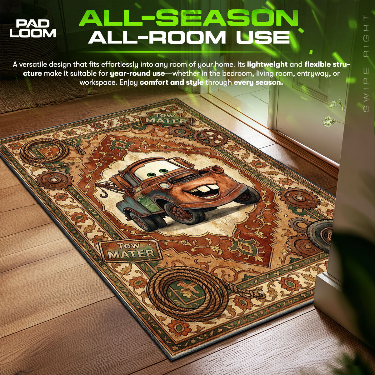 Detailed close-up of Tow rug pattern