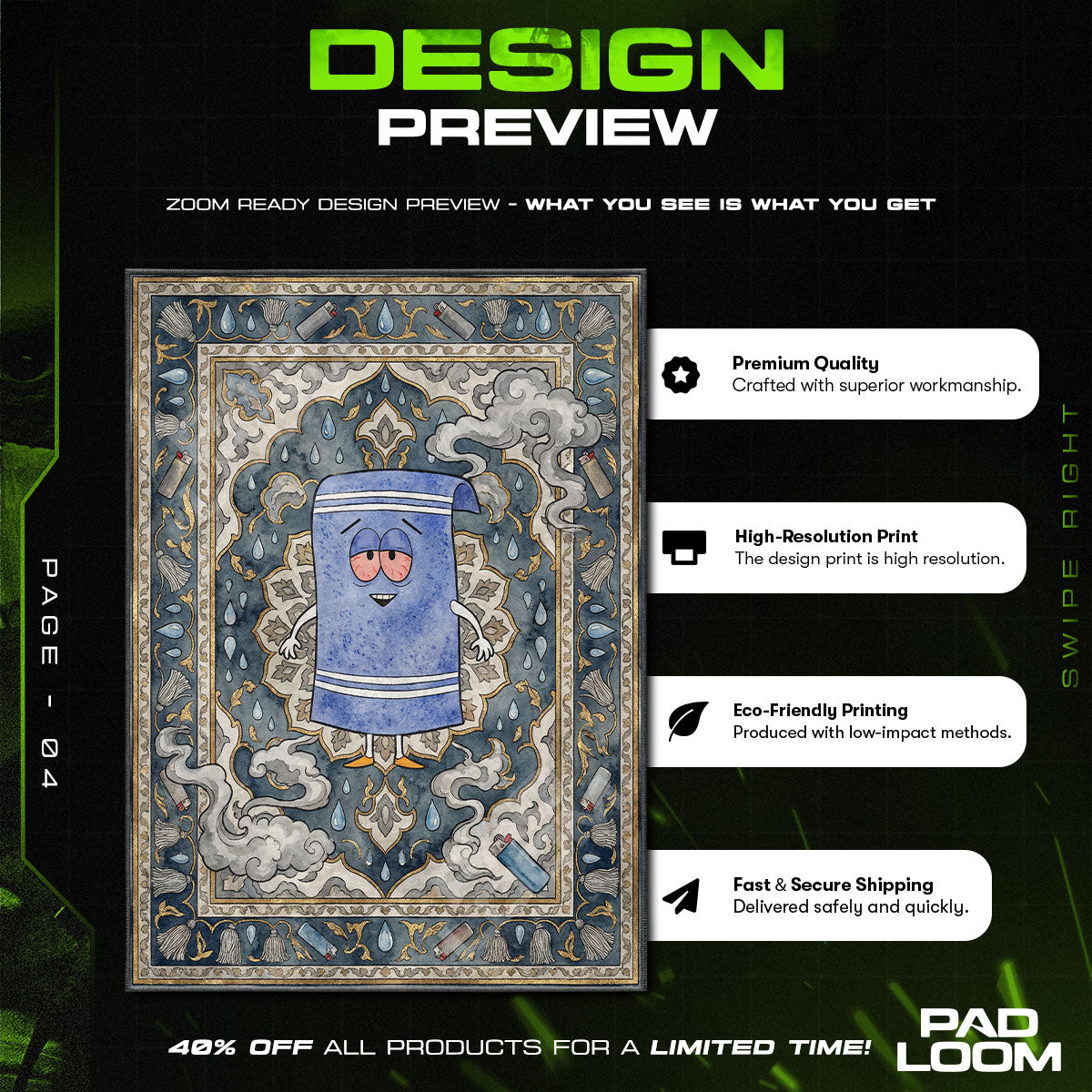 Towelie South Park Cartoon Area rug — main product view