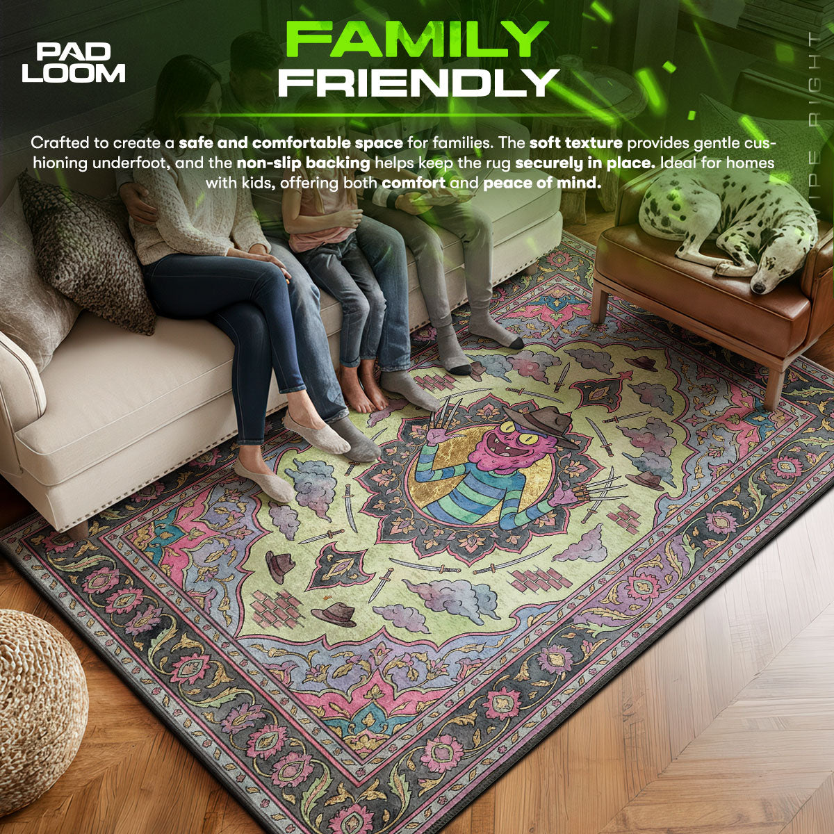 Detailed close-up of Toxic rug pattern