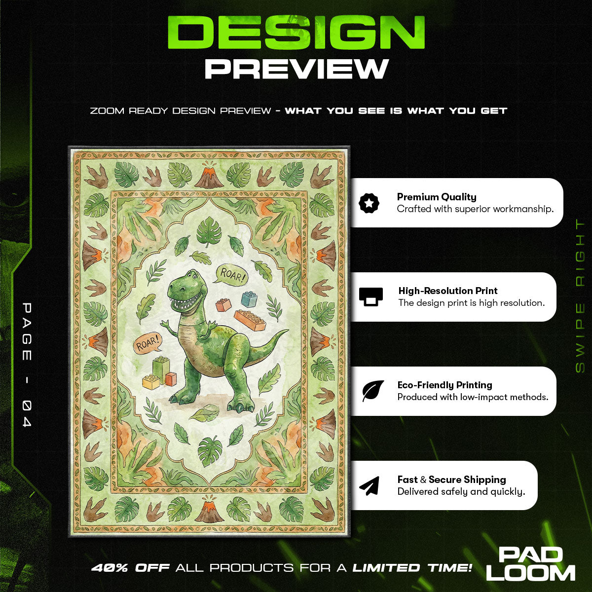 Toy Story Rex Dinosaur Rug - Kids Floor Mat