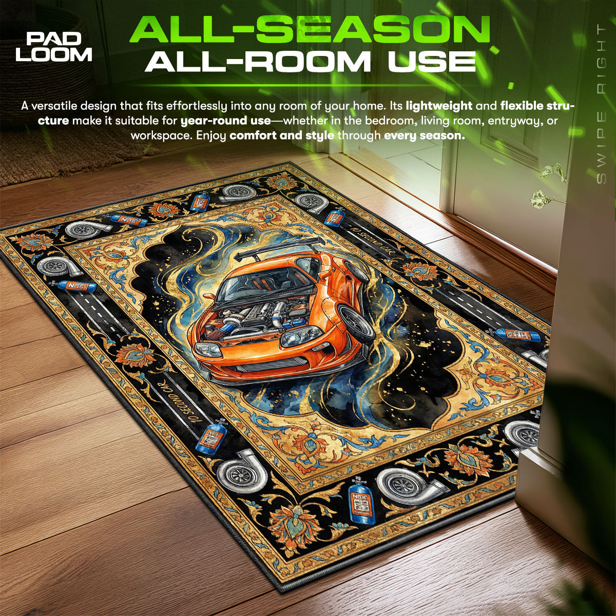 Toyota Supra Second JDM Floor fan rug — premium quality print
