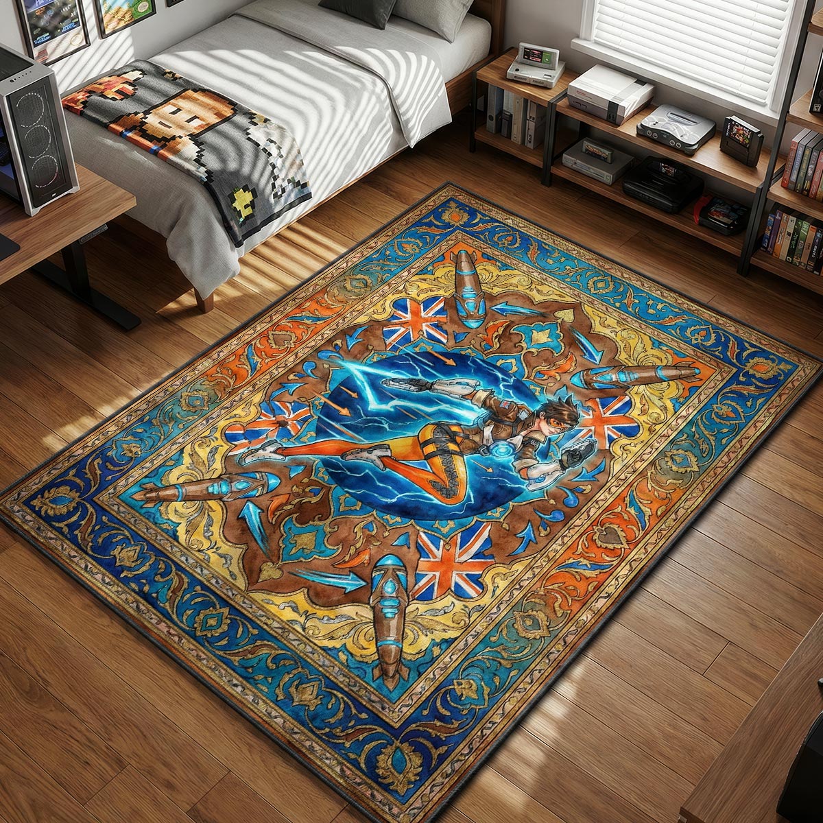 Tracer Blink Dash Rug - Overwatch Chair Mat | Padloom