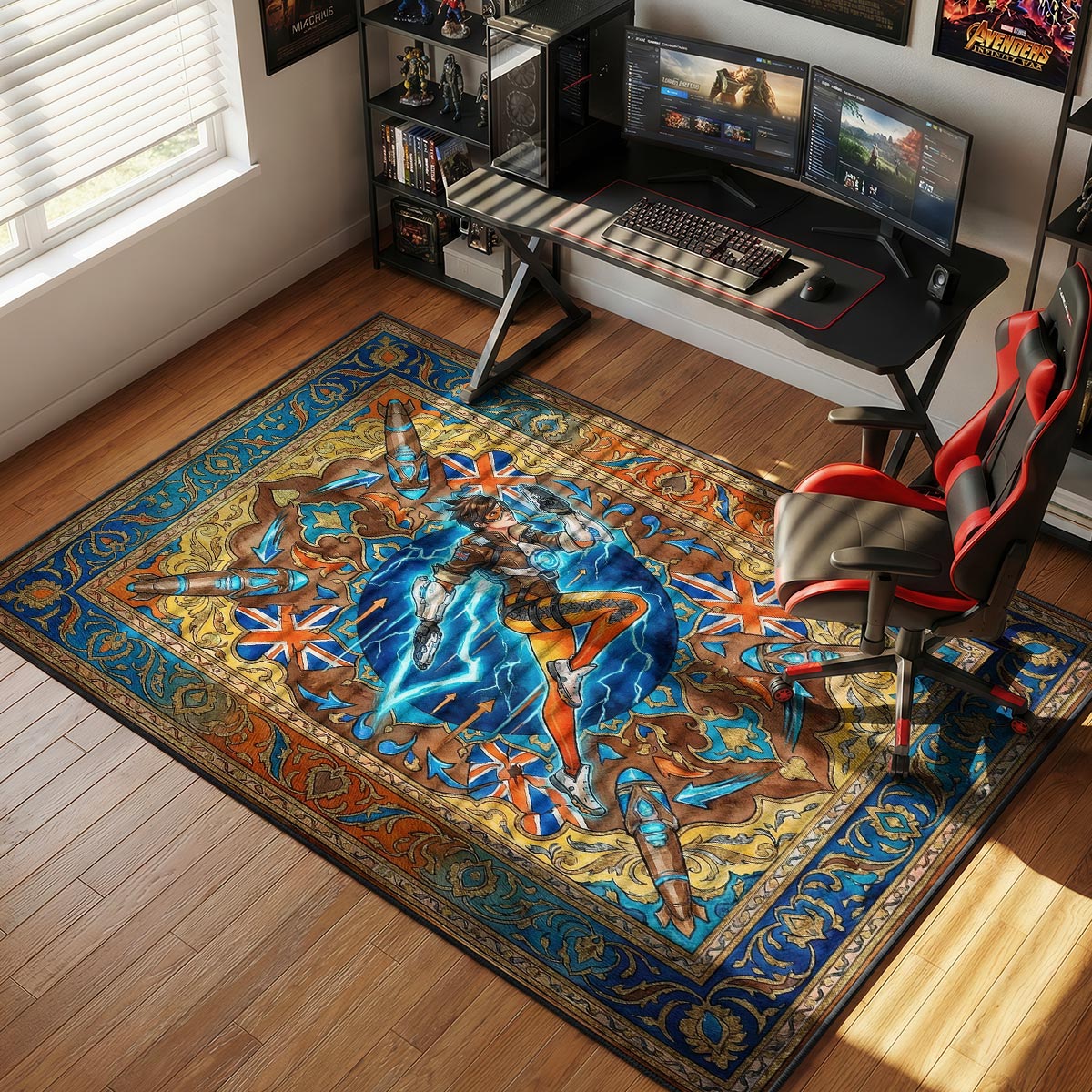 Tracer Blink Dash Rug - Overwatch Chair Mat