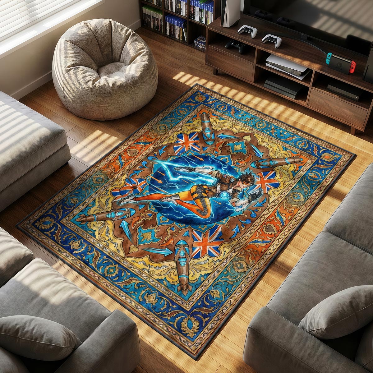 Tracer Blink Dash Rug - Overwatch Chair Mat