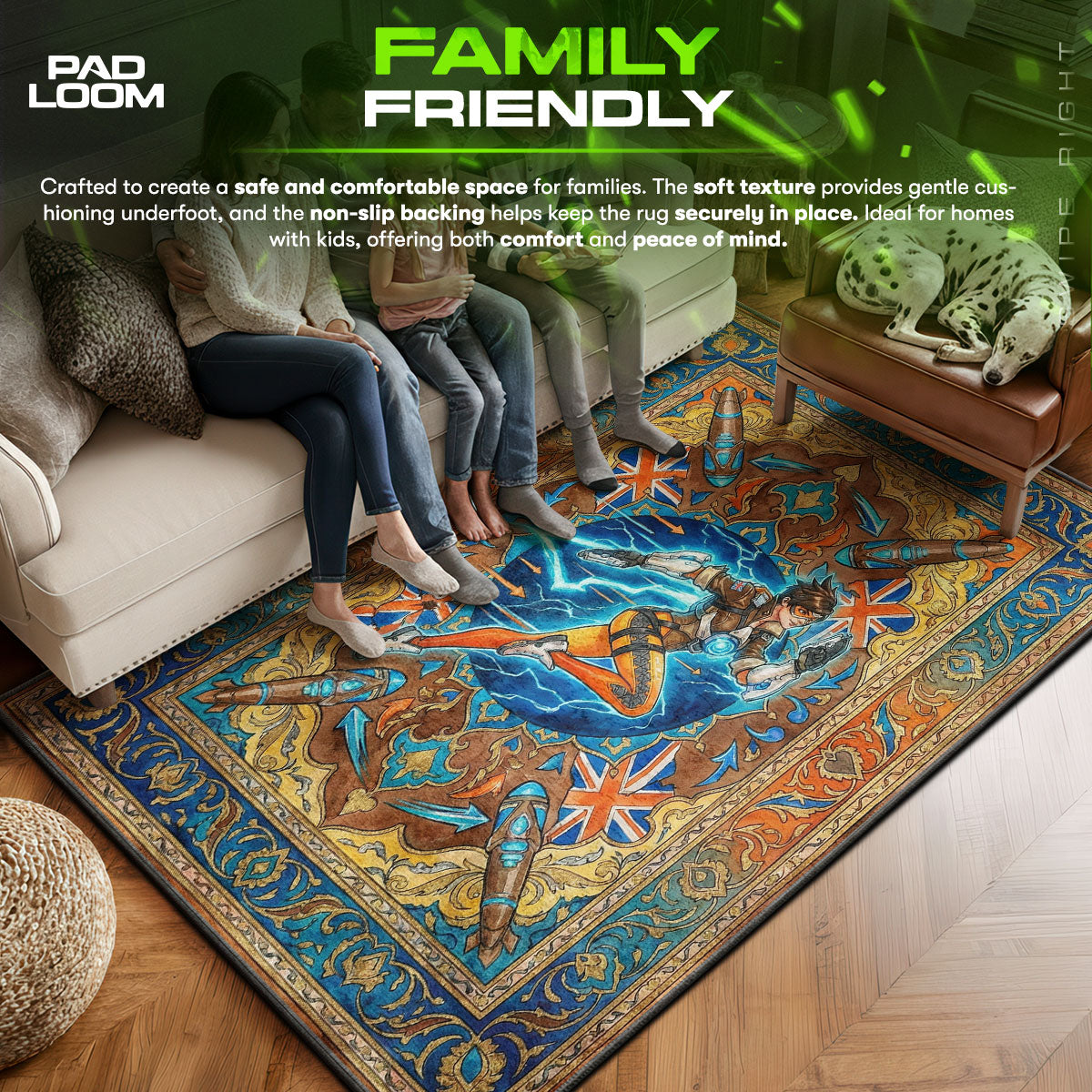 Tracer Blink Dash Rug - Overwatch Chair Mat