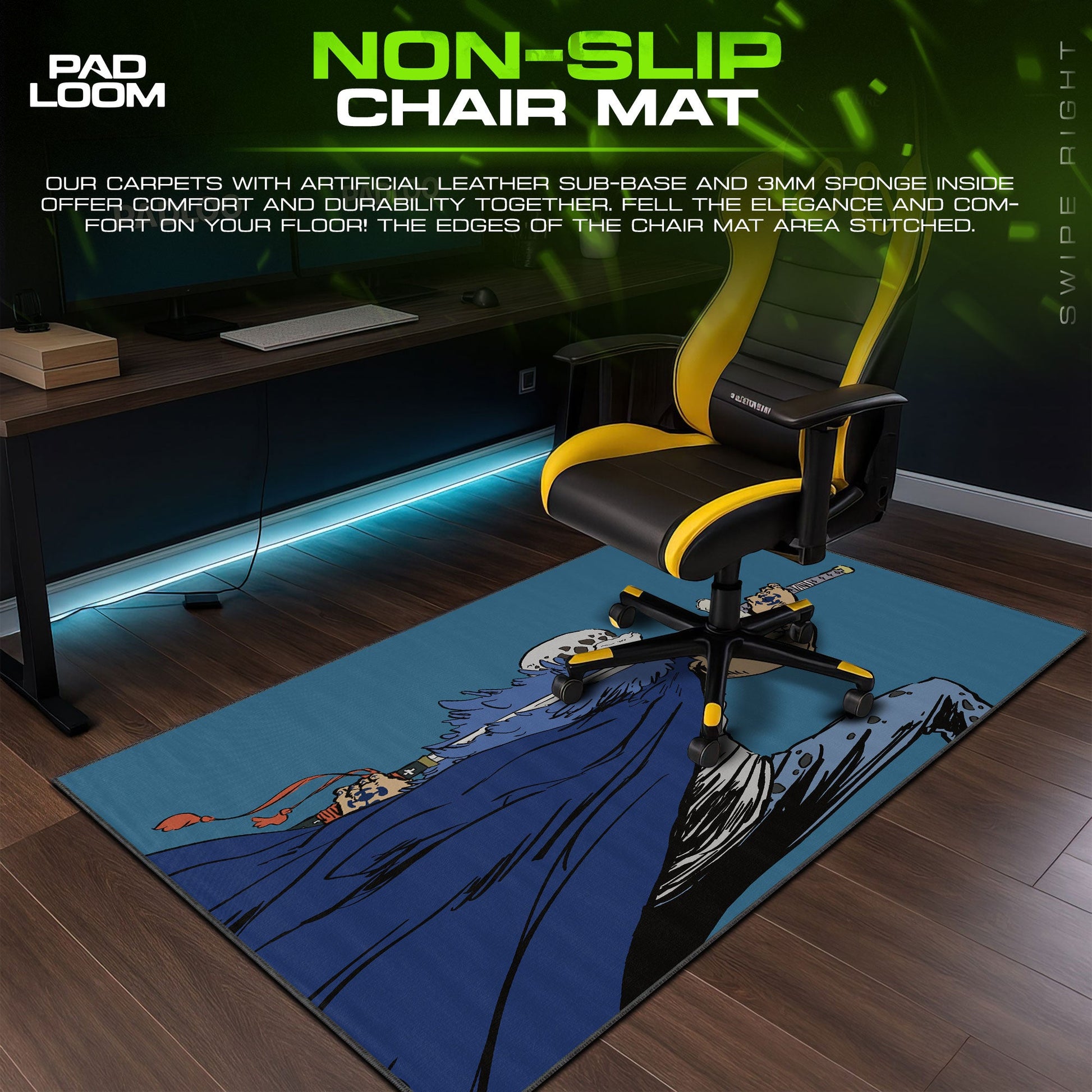 Trafalgar Law Mouse Pad - Calm Surge Anime Desk Mat Padloom