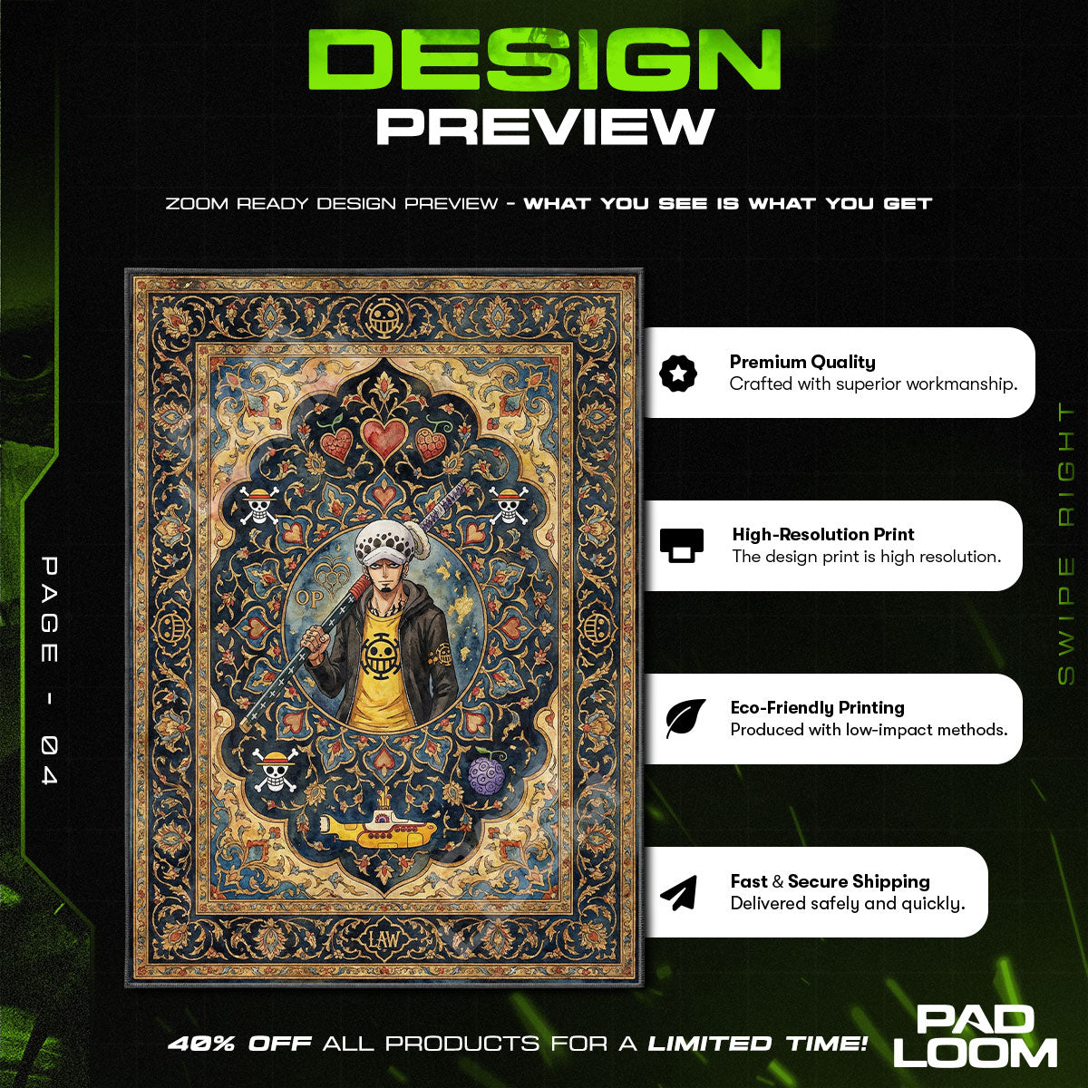 Chair character design printed on rug