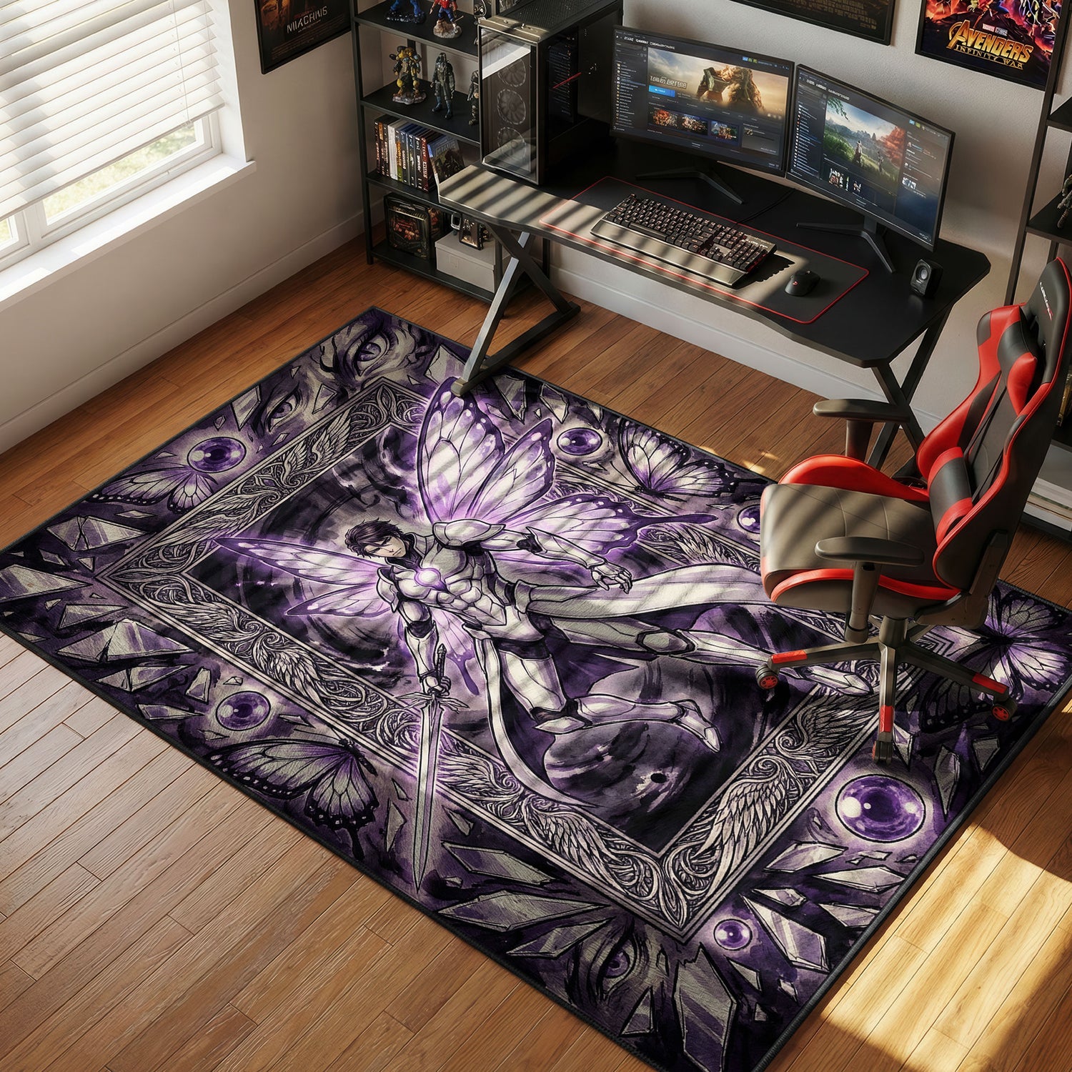 Transcendent Aizen Butterfly Rug - Bleach Chair Mat