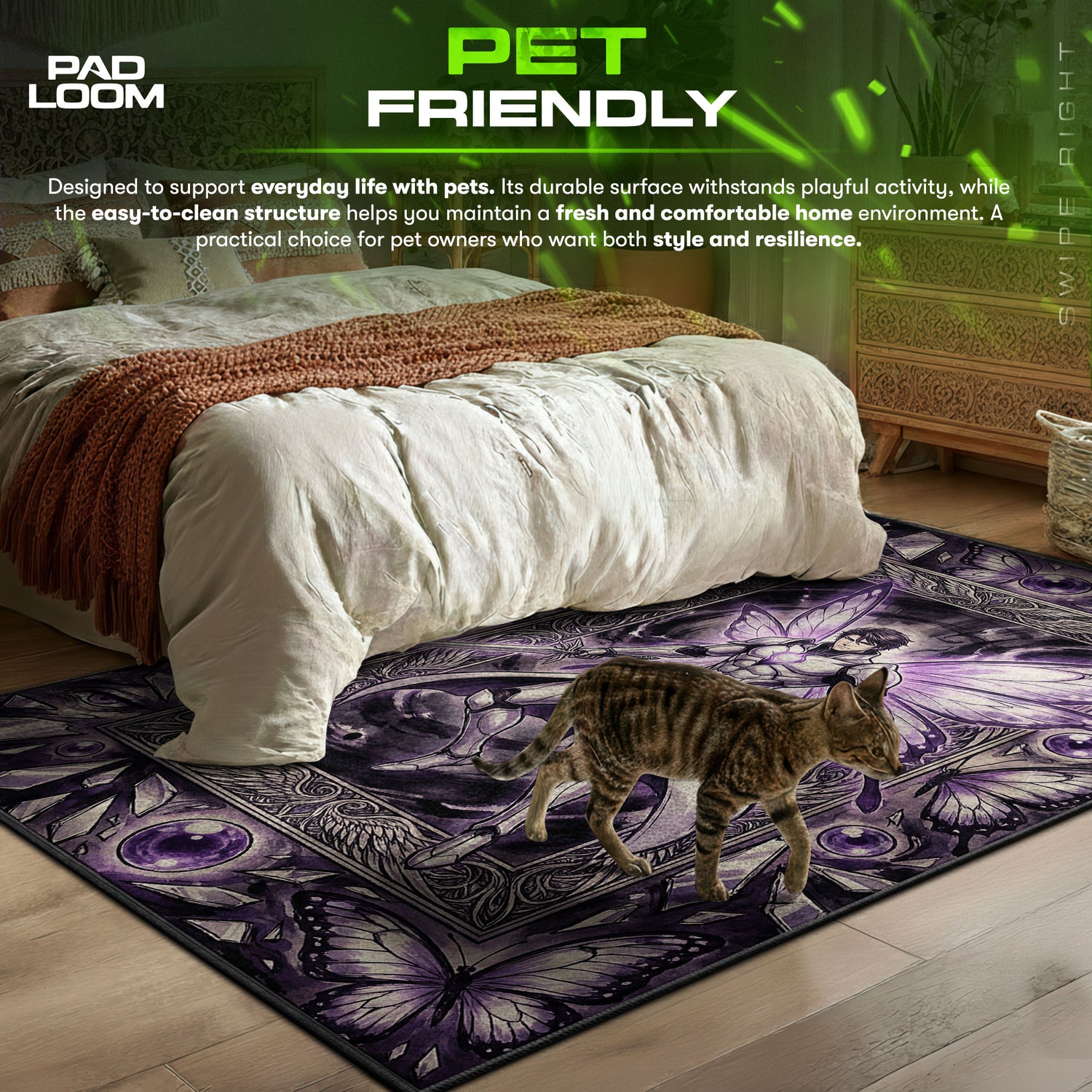 Transcendent Aizen Butterfly Rug - Bleach Chair Mat