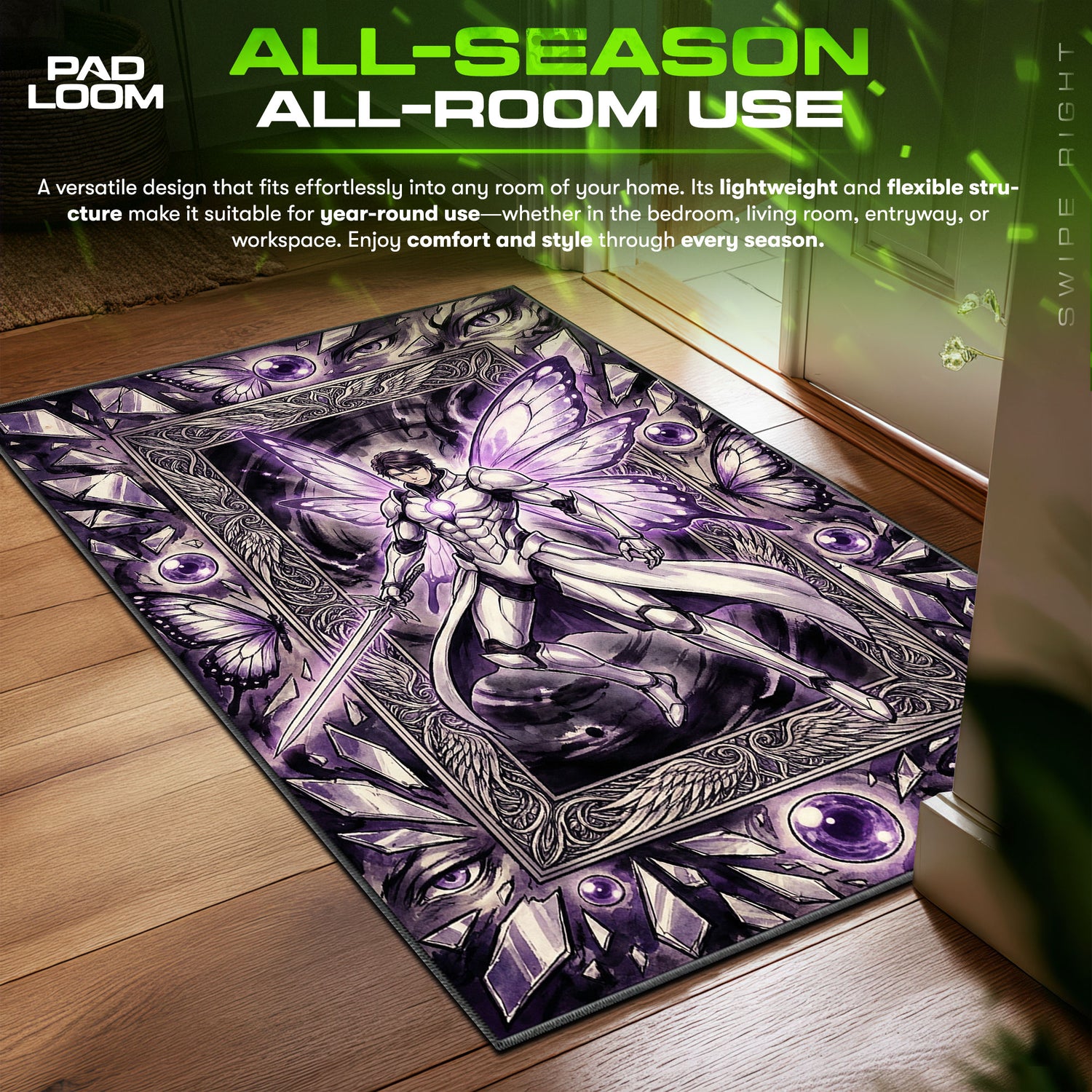 Transcendent Aizen Butterfly Rug - Bleach Chair Mat