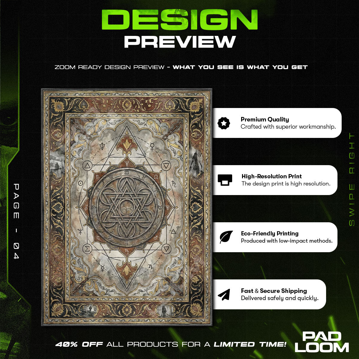 Chair character design printed on rug